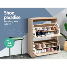Load image into Gallery viewer, Contemporary 24 Pairs Shoe Cabinet - Oak
