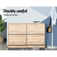 Load image into Gallery viewer, Contemporary 24 Pairs Shoe Cabinet - Oak
