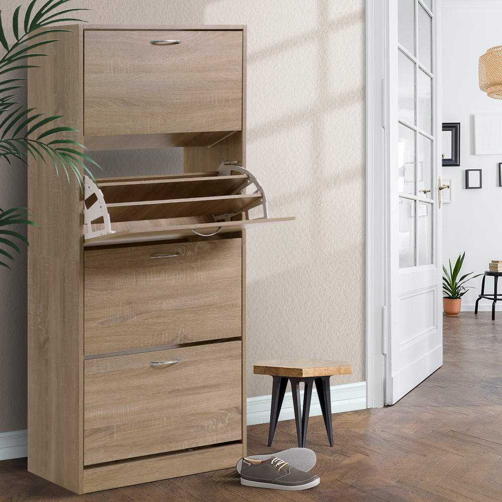 60 Pairs Black Shoe Cabinet - Wood