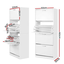 Load image into Gallery viewer, Artiss 60 Pairs Shoe Cabinet Shoes Rack Storage Organiser Shelf Cupboard Drawer
