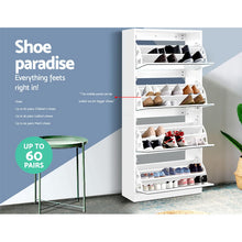 Load image into Gallery viewer, Artiss Shoe Cabinet Mirror Shoes Storage Rack Organiser 60 Pairs Cupboard Shelf
