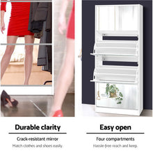 Load image into Gallery viewer, Artiss Shoe Cabinet Mirror Shoes Storage Rack Organiser 60 Pairs Cupboard Shelf
