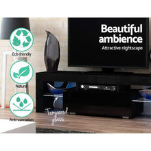 Load image into Gallery viewer, 130cm RGB LED High Gloss Black  TV Cabinet Entertainment Unit
