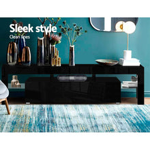 Load image into Gallery viewer, Artiss 189cm RGB LED TV Stand Cabinet Entertainment Unit Gloss Furniture Drawers Tempered Glass Shelf Black

