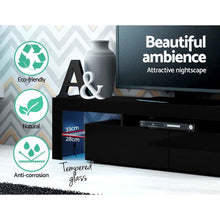 Load image into Gallery viewer, Artiss 189cm RGB LED TV Stand Cabinet Entertainment Unit Gloss Furniture Drawers Tempered Glass Shelf Black
