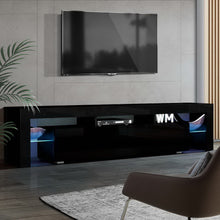 Load image into Gallery viewer, Artiss 189cm RGB LED TV Stand Cabinet Entertainment Unit Gloss Furniture Drawers Tempered Glass Shelf Black
