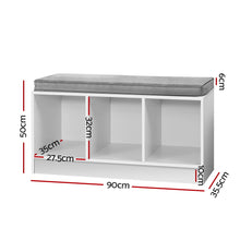 Load image into Gallery viewer, Artiss Shoe Cabinet Bench Shoes Organiser Storage Rack Shelf White Box Seat
