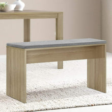 Load image into Gallery viewer, Artiss Dining Bench NATU Upholstery Seat Stool Chair Cushion Kitchen Furniture Oak 90cm
