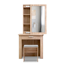 Load image into Gallery viewer, Wooden Dressing Table with Stool and Mirror
