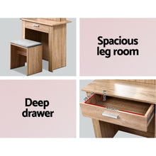 Load image into Gallery viewer, Wooden Dressing Table with Stool and Mirror
