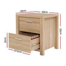 Load image into Gallery viewer, Artiss Bedside Table Lamp Side Tables Drawers Nightstand Unit Beige Wood
