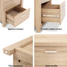 Load image into Gallery viewer, Artiss Bedside Table Lamp Side Tables Drawers Nightstand Unit Beige Wood
