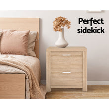 Load image into Gallery viewer, Artiss Bedside Table Lamp Side Tables Drawers Nightstand Unit Beige Wood
