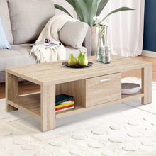 Load image into Gallery viewer, Artiss Coffee Table Wooden Shelf Storage Drawer Living Furniture Thick Tabletop
