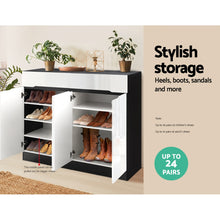 Load image into Gallery viewer, Artiss 120cm Shoe Cabinet Shoes Storage Rack High Gloss Cupboard Shelf Drawers
