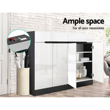 Load image into Gallery viewer, Artiss 120cm Shoe Cabinet Shoes Storage Rack High Gloss Cupboard Shelf Drawers
