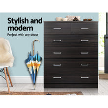 Load image into Gallery viewer, Artiss Tallboy 6 Drawers Storage Cabinet - Walnut
