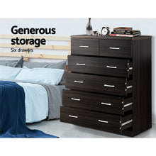 Load image into Gallery viewer, Artiss Tallboy 6 Drawers Storage Cabinet - Walnut
