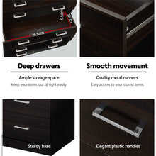 Load image into Gallery viewer, Artiss Tallboy 6 Drawers Storage Cabinet - Walnut
