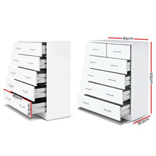Load image into Gallery viewer, Artiss Tallboy Dresser Table 6 Chest of Drawers Cabinet Bedroom Storage White
