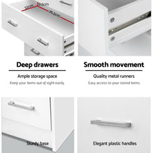 Load image into Gallery viewer, Artiss Tallboy Dresser Table 6 Chest of Drawers Cabinet Bedroom Storage White
