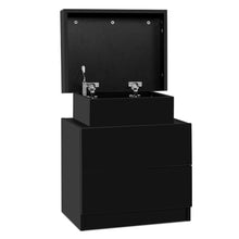 Load image into Gallery viewer, Artiss Bedside Tables 2 Drawers Side Table Storage Nightstand Black Bedroom Wood
