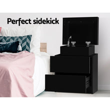 Load image into Gallery viewer, Artiss Bedside Tables 2 Drawers Side Table Storage Nightstand Black Bedroom Wood
