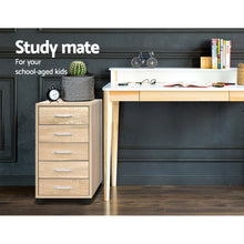 Load image into Gallery viewer, 5 Drawer Office Filing Cabinet - Wood
