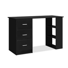 Load image into Gallery viewer, 3 Drawers 120cm Black Office Computer Desk
