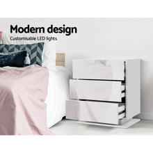 Load image into Gallery viewer, LED Gloss White Bedside Table - 1 PC
