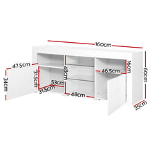 Load image into Gallery viewer, 160cm RGB LED Gloss White TV Cabinet Entertainment Unit
