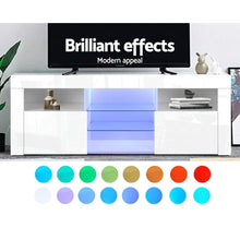 Load image into Gallery viewer, 160cm RGB LED Gloss White TV Cabinet Entertainment Unit
