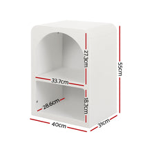 Load image into Gallery viewer, Artiss Bedside Table Drawers Side Table Shelves Nightstand Bedroom Arched White
