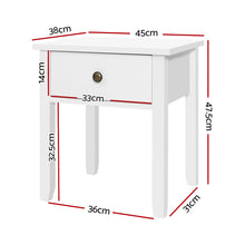 Load image into Gallery viewer, Bedside Tables Drawer Side Table Nightstand White Storage Cabinet White Lamp
