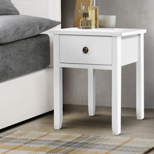 Load image into Gallery viewer, Bedside Tables Drawer Side Table Nightstand White Storage Cabinet White Lamp
