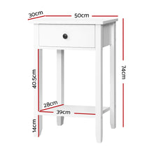 Load image into Gallery viewer, Bedside Tables Drawer Side Table Nightstand White Storage Cabinet White Shelf
