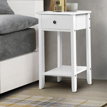 Load image into Gallery viewer, Bedside Tables Drawer Side Table Nightstand White Storage Cabinet White Shelf
