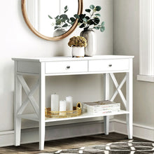 Load image into Gallery viewer, Artiss Console Table Hall Side Entry 2 Drawers Display White Desk Furniture
