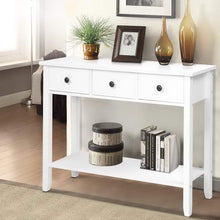 Load image into Gallery viewer, Hallway Console Table Hall Side Entry 3 Drawers Display White Desk Furniture
