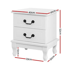 Load image into Gallery viewer, 2 Drawers Frenchy Bedside Table
