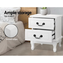 Load image into Gallery viewer, 2 Drawers Frenchy Bedside Table
