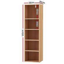 Load image into Gallery viewer, Artiss Bookshelf 5 Tiers MILO Pine
