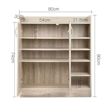 Load image into Gallery viewer, 2 Doors Shoe Cabinet Storage Cupboard - Wood
