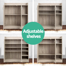 Load image into Gallery viewer, 2 Doors Shoe Cabinet Storage Cupboard - Wood
