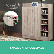 Load image into Gallery viewer, 2 Doors Shoe Cabinet Storage Cupboard - Wood
