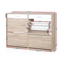 Load image into Gallery viewer, Artiss 2 Tier Shoe Cabinet - Wood
