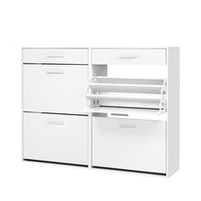 Load image into Gallery viewer, Artiss 36 Pairs Shoe Cabinet Rack Organisers Storage Shelf Drawer Cupboard White
