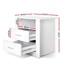 Load image into Gallery viewer, Artiss Bedside Tables Drawers Storage Cabinet Drawers Side Table White
