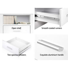 Load image into Gallery viewer, Artiss Bedside Tables Drawers Storage Cabinet Drawers Side Table White
