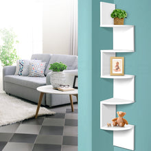 Load image into Gallery viewer, Artiss 5 Tier Corner Wall Shelf - White
